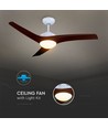 35W LED Plafondventilator - RF Bediening, 3 Bladen, DC Motor, Bruin