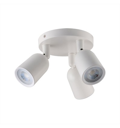 3x GU10 Wand/plafondspot - Rond, wit, IP20 binnen, zonder lichtbron