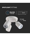 3x GU10 Spot mural/plafonnier - Rond, blanc, IP20 intérieur, sans source lumineuse