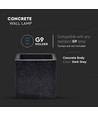 G9 fyrkantig vägglampa i betong - Mörkgrå, IP20, utan ljuskälla