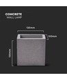 Applique murale carrée en béton G9 - Gris clair, IP20 intérieur, sans source lumineuse