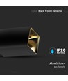 Spot saillie carré GU10 - Noir/Or, IP20, 7,4 x 7,4 x 14cm