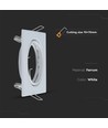 2 stk. Firkantet GU10 innfellingsspot - Hvit, Hull: 70x70 mm, uten lyskilde
