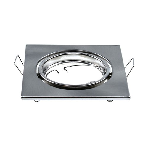 Spot encastrable GU10, carré - Nickel satiné, IP20, pack de 2
