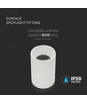 Spot en saillie GU10 blanc - Ø70x107mm, aluminium, IP20 intérieur, sans source lumineuse