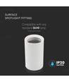 Spot en saillie GU10 - Rond, blanc, aluminium, IP20 intérieur, Ø6cm