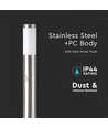 80cm trädgårdslampa med sensor - E27 sockel, rostfritt stål, IP44, max 60W