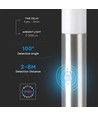 80cm tuinlamp met sensor - E27 fitting, roestvrij staal, IP44, max 60W