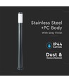 V-Tac Grå hage lampe, rustfritt - 110 cm, IP44 utendørs, E27 sokkel, uten lyskilde