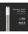 Lampe de jardin 110cm avec détecteur PIR - Acier inoxydable, douille E27, IP44 extérieur, finition nickel satiné