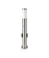 Borne de jardin E27 60cm avec capteur et 2 prises - IP44, inox