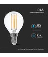 E14 6W LED ampoule sphérique - P45, filament, verre clair, 130lm/W, blanc chaud, remplace 60W