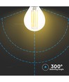 E14 6W LED klotlampa - P45, filament, klart glas, 130lm/W, varmvit, ersätter 60W
