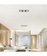 Spot encastrable triple AR111 - Noir, aluminium, 47,5x17,4 cm, sans source lumineuse