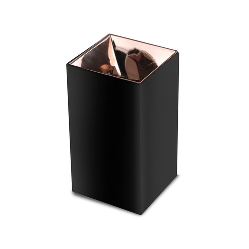 Spot en saillie GU10, carré - Noir et or rose, aluminium, IP20, sans source lumineuse