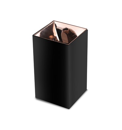 GU10 utanpåliggande spot, kvadratisk - Svart och roséguld, aluminium, IP20, utan ljuskälla