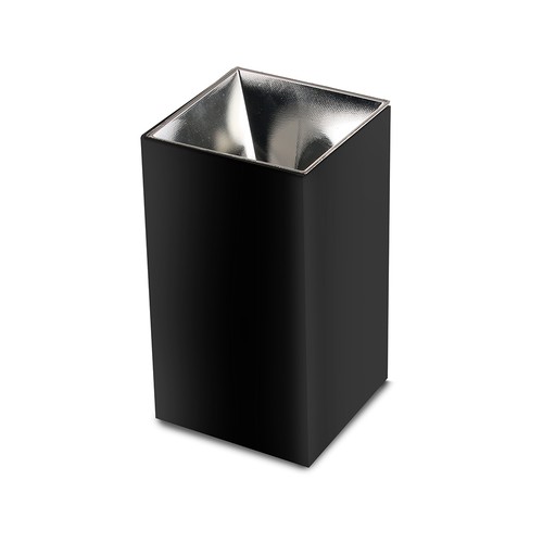 GU10 kvadratisk påbygningsspot - Sort/krom, aluminium, IP20, uden lyskilde