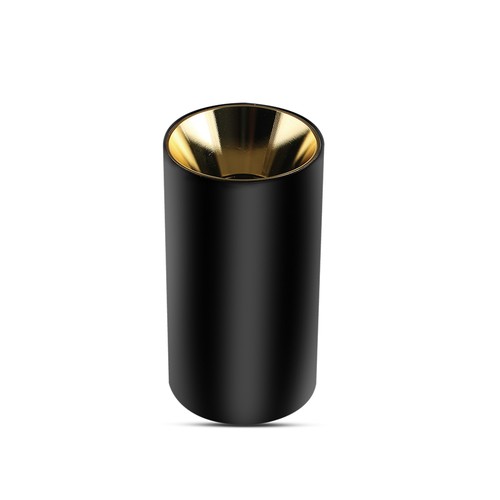 GU10 påbygningsspot - Sort/Guld, rund, aluminium, Ø8x14cm, uden lyskilde