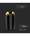 GU10 opbouwspot - Zwart/Goud, rond, aluminium, Ø8x14cm, zonder lichtbron