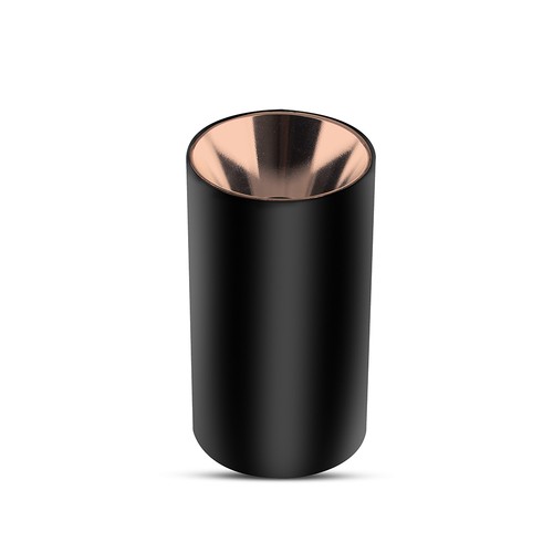 GU10 påbygningsspot, rund - Sort og rose guld, aluminium, max 35W, uden lyskilde