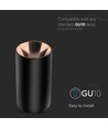 GU10 utanpåliggande spot, rund - Svart och roséguld, aluminium, max 35W, utan ljuskälla