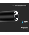 Spot en saillie GU10 - Rond, noir + chrome, IP20 intérieur, sans source lumineuse