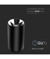 Spot en saillie GU10 - Rond, noir + chrome, IP20 intérieur, sans source lumineuse