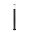 Borne de jardin 110cm en acier inoxydable noir - douille E27, IP44, éclairage à 360 degrés, sans source lumineuse