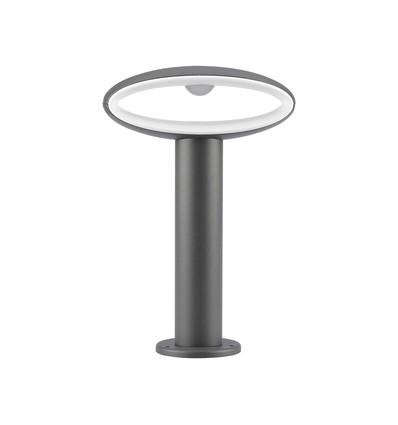 Borne de jardin LED 9W, 30cm - IP54, gris foncé, 4000K, source lumineuse incl.