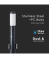 Paaltje lamp - 60 cm, PIR-sensor, Fitting, Roestvrij staal, IP44, Zwart