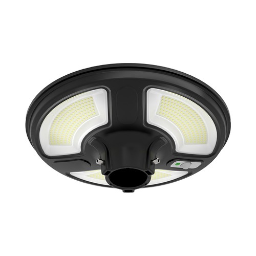 10W Solcelle havelampe med sensor, rund - IP65, 1500-2500lm, kold hvid, inkl. fjernbetjening og batteri