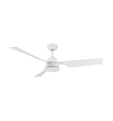 65W Loftventilator - Hvid med RF-kontrol, 3 hvide vinger, AC motor (52 tommer)