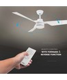 Ventilateur de plafond 65W - Blanc avec télécommande RF, 3 pales blanches, moteur AC (52 pouces)