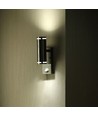 Applique murale GU10 haut/bas avec capteur - IP44 extérieur, acier inoxydable, sans source lumineuse