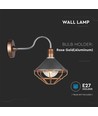 E27 vintage lanterne vegglampe - IP65, rose gold, ABS+metall, glass, uten lyskilde