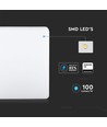 25W LED loftslampe, Samsung LED chip - 300x300mm, IP44, IK08, hvid kant, 3000K