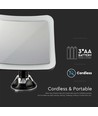 Miroir LED 3,2W avec grossissement 10x - À piles, rotation 360°, IP44, noir, ventouse, blanc froid
