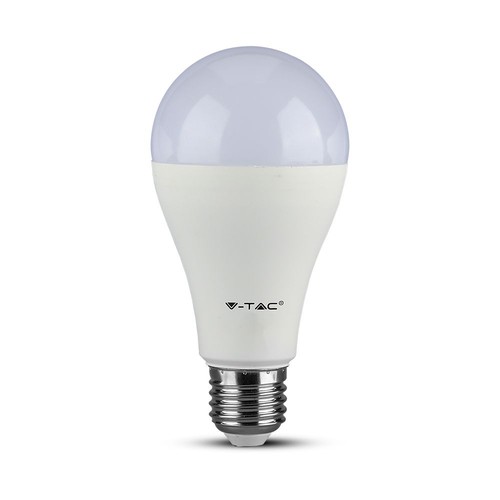 E27 17W dimbar LED lampa - A65, Samsung LED chip, 1521lm, 6400K, vit plast