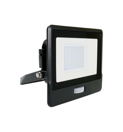 30W LED lyskaster med sensor - Samsung LED chip, IP65, sort, slim, utendørs