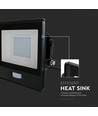 30W LED projektør med sensor - Samsung LED chip, IP65, sort, slim, udendørs