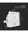 10W Projektør - PIR Sensor, Samsung Chip, 6500K, Hvid Hus