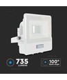 10W Schijnwerper - PIR Sensor, Samsung Chip, 6500K, Wit Behuizing