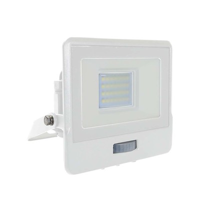 20W LED lyskaster med sensor, Samsung LED chip - IP65, hvit, kald hvit, utendørs, bevegelsessensor