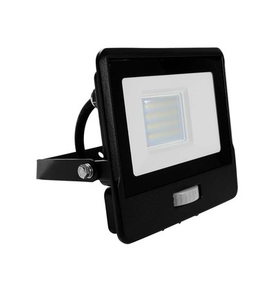 20W LED strålkastare med sensor - Samsung LED chip, IP65, svart, 1m kabel, kallvit