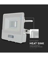 10W LED projektør med sensor - Hvid, Samsung LED chip
