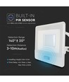 30W LED lyskaster med sensor - Samsung LED chip, IP65, 4000K, 1m kabel, utendørs
