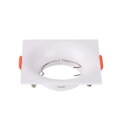 Spot encastrable GU10 - Blanc, carré, plastique PC, perçage : Ø80 mm, dim : 88x88 mm, sans source lumineuse