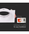 Spot encastrable GU10 - Blanc, carré, plastique PC, perçage : Ø80 mm, dim : 88x88 mm, sans source lumineuse