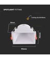 Spot encastrable GU10 - Carré, blanc, IP20, perçage : 83x83mm, sans source lumineuse