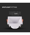 Spot encastrable GU10 - Carré, blanc, IP20, perçage : 83x83mm, sans source lumineuse